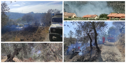 Spento l’incendio di Cantalupo, paura tra gli abitanti della frazione di Imperia (foto)