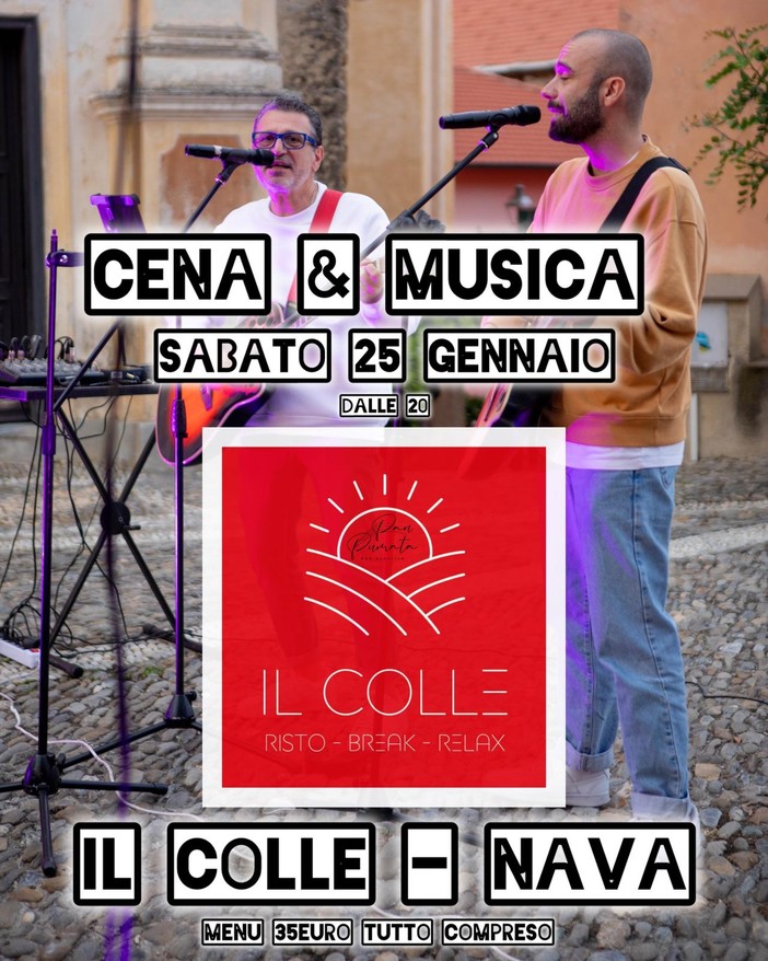 All'albergo ristorante Il Colle a Nava una serata musicale