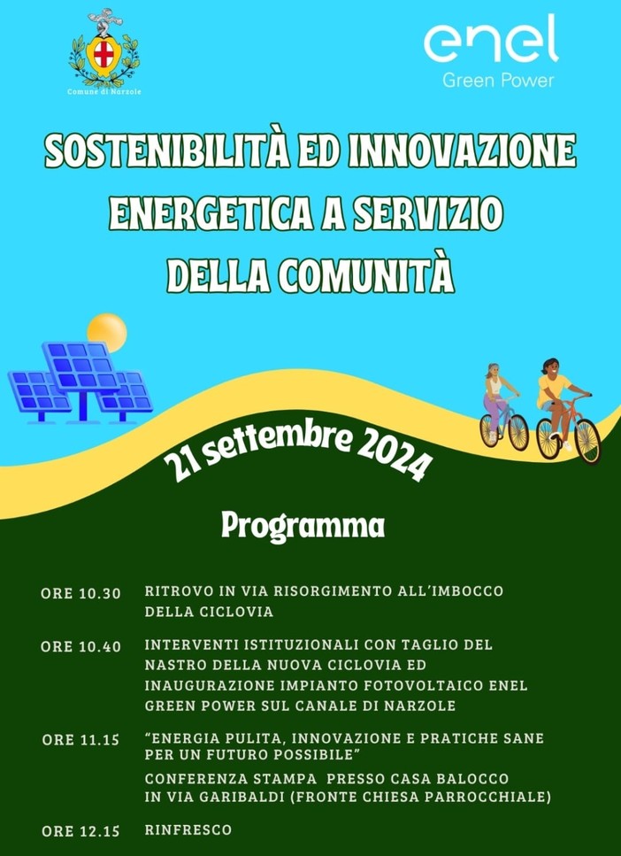 Inaugurazione della nuova ciclovia accanto al canale della Centrale Enel Green Power