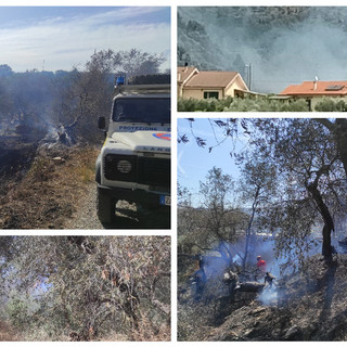 Spento l’incendio di Cantalupo, paura tra gli abitanti della frazione di Imperia (foto)