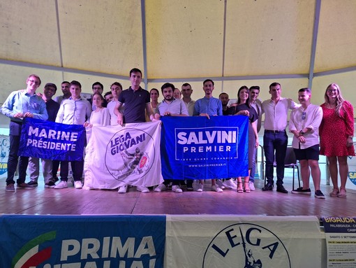 Incontro tra la Lega Giovani Imperia e i giovani del Rassemblement National Provence-Alpes-Cote D'azur a festa provinciale della Lega a Camporosso