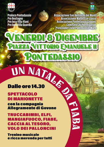 Un Natale da fiaba a Pontedassio: la festa di tutte le associazioni per i bambini