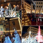 Imperia, si accendono le luminarie con un cuore dedicato alla giornata contro la violenza sulle donne (foto e video)