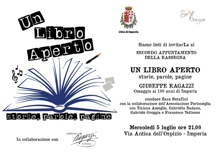 &quot;Un libro aperto storie, parole, pagine, Giuseppe Ragazzi. Omaggio ai 100 anni di Imperia