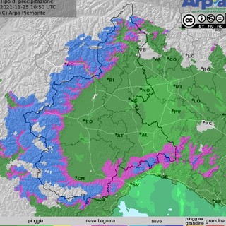 Arpal conferma allerta gialla per neve per la Valle Stura ed entroterra savonese fino alla Val Bormida