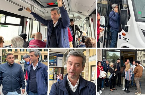 Andrea Orlando fa tappa anche a Sanremo e tocca il tema del trasporto pubblico: prima un giro sul bus, poi la riunione con i sindacati (Foto e video)