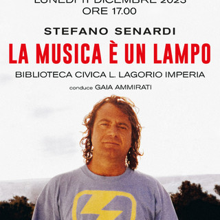 Imperia: presentazione di 'La musica è un lampo' di Stefano Senardi alla Biblioteca Lagorio