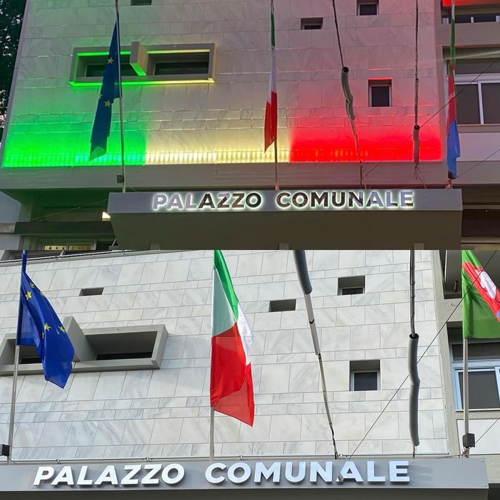 Il Comune di Diano Marina si illumina col tricolore