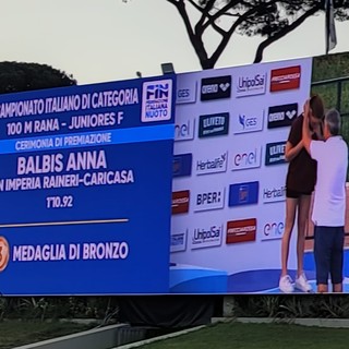 Bronzo per Anna Balbis ai  campionati italiani giovanili di nuoto