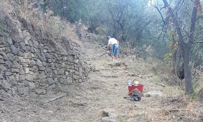 I sentieri di Civezza ripuliti dal gruppo Alpini della Valle di San Lorenzo