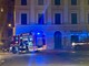 Vigili del fuoco impegnati in piazza Ricci